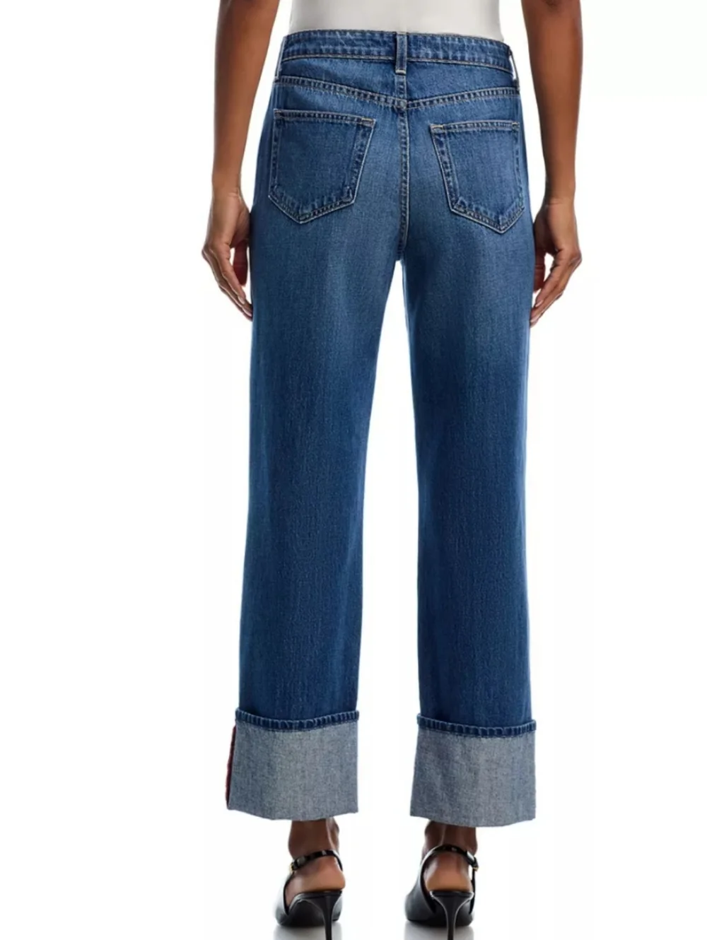 L’AGENCE Wide Leg Jeans Leighton Cropped Cuffed Stovepipe Size 25 NWOT Boho - Picture 8 of 13